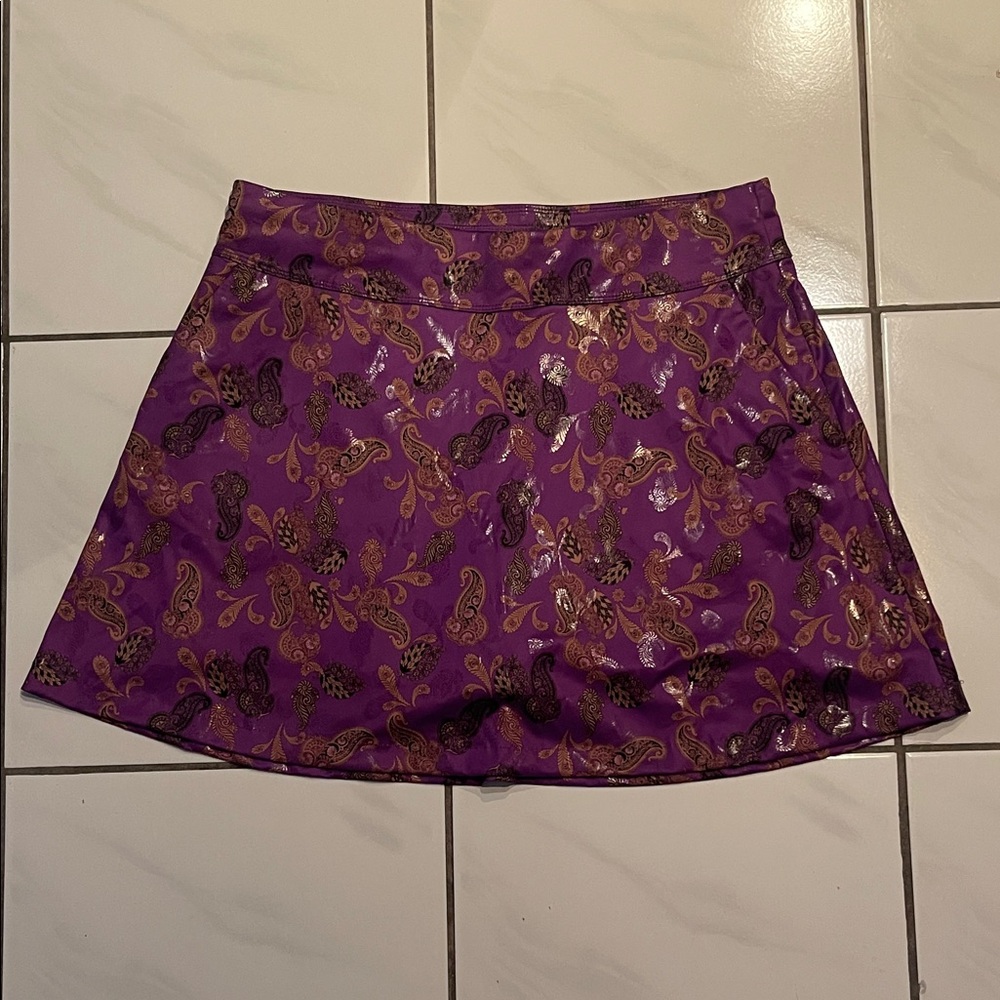 Elegant Purple Paisley Skater Skirt